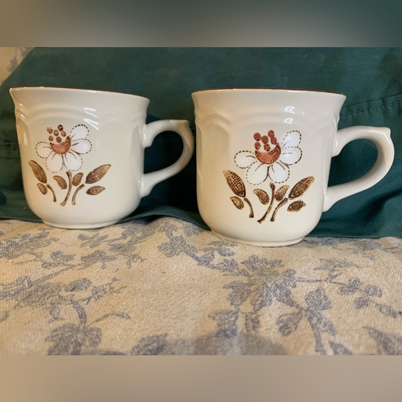 VTG Set of 4 Japan Hearthside Mayblossom Brown Cumberland Stoneware Tea Cups - Picture 3 of 13